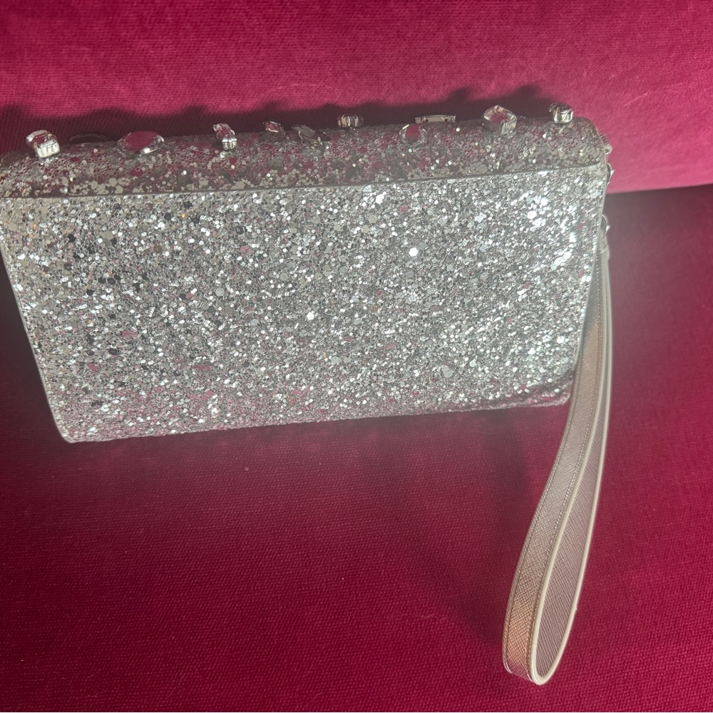 Kate Spade Silver Glitter Clutch - Picture 2 of 9